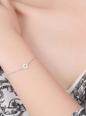 S925纯银小雏菊手链女轻奢高级感
