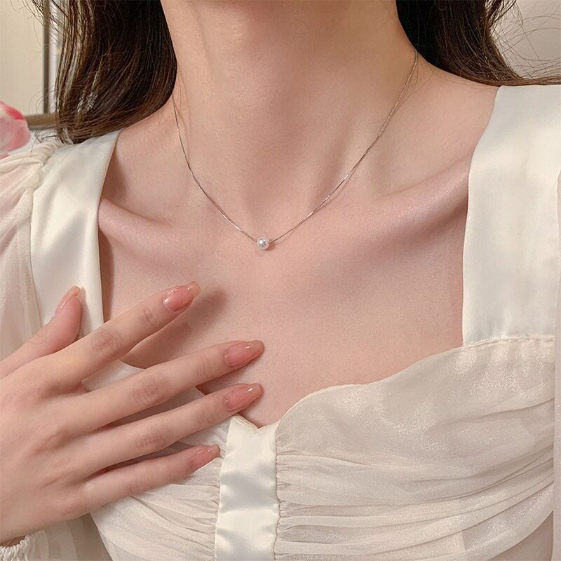 s925纯银珍珠项链女高级感简约单