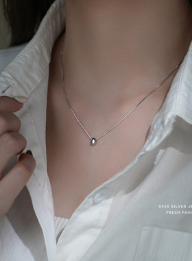 相思豆项链女s925纯银小众极简in