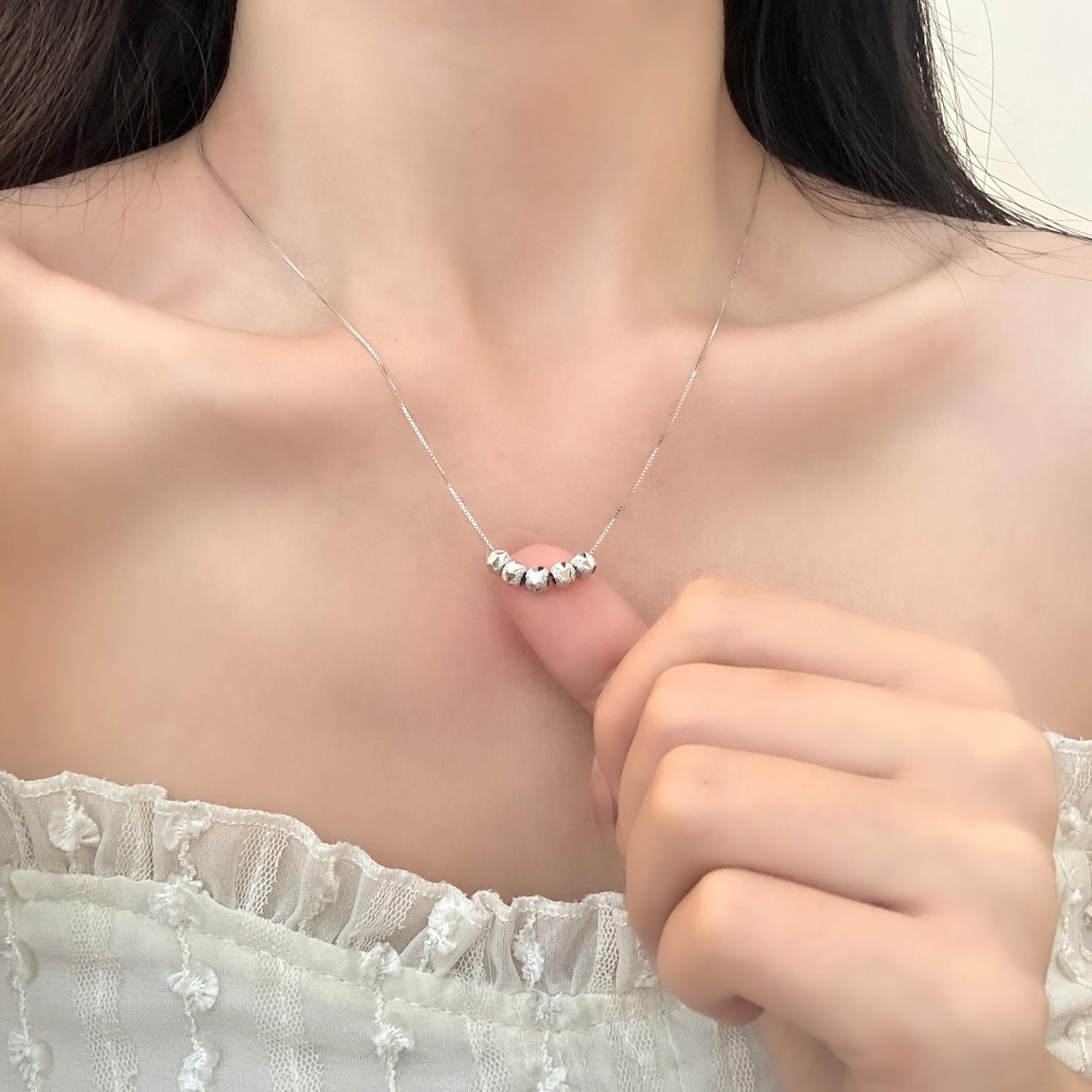 s925纯银五福临门项链女韩版简约