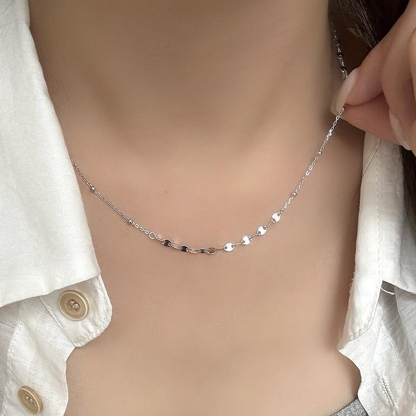 S925纯银项链轻奢高级感闪光亮片
