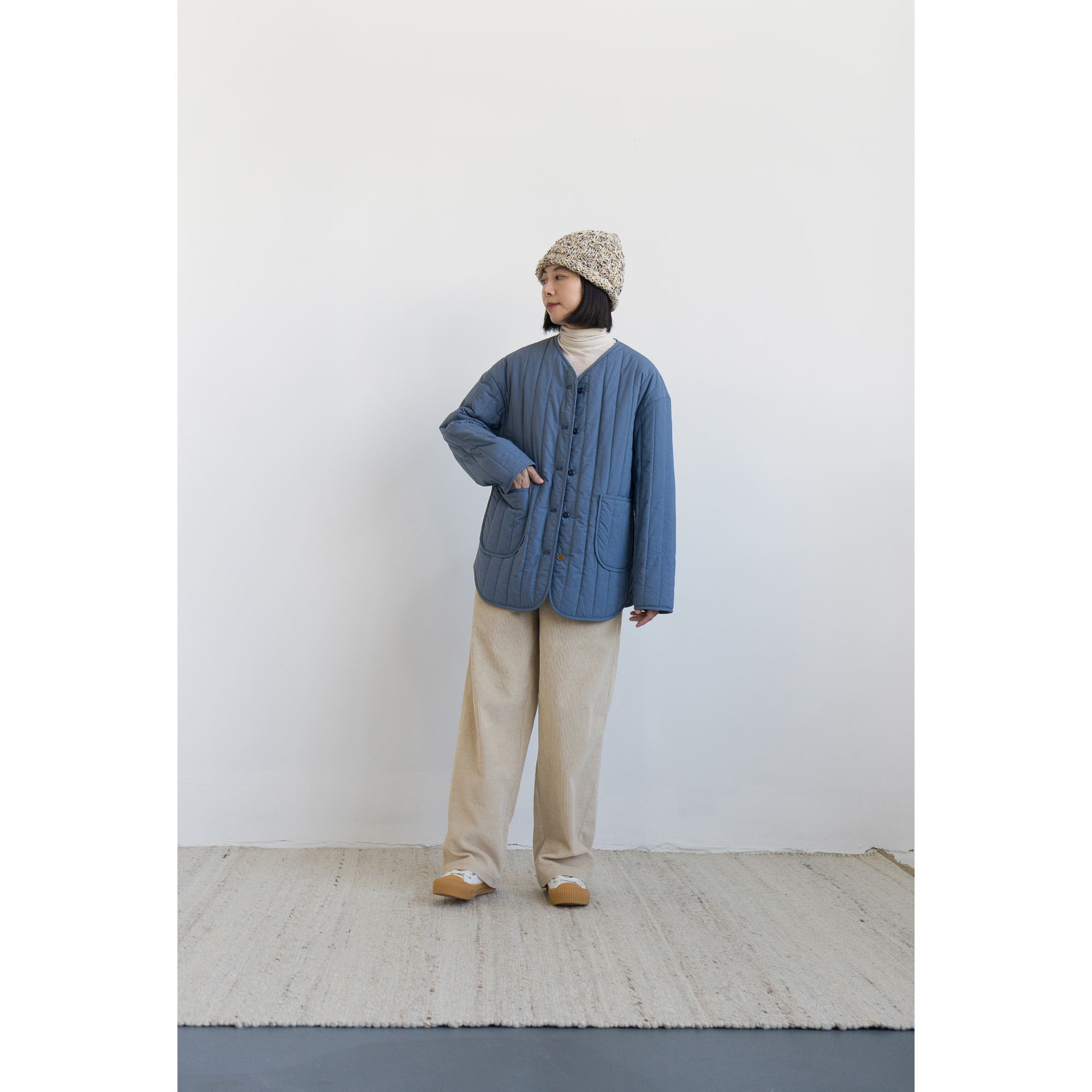 3M新雪丽棉手工绗缝竖条纹棉衣