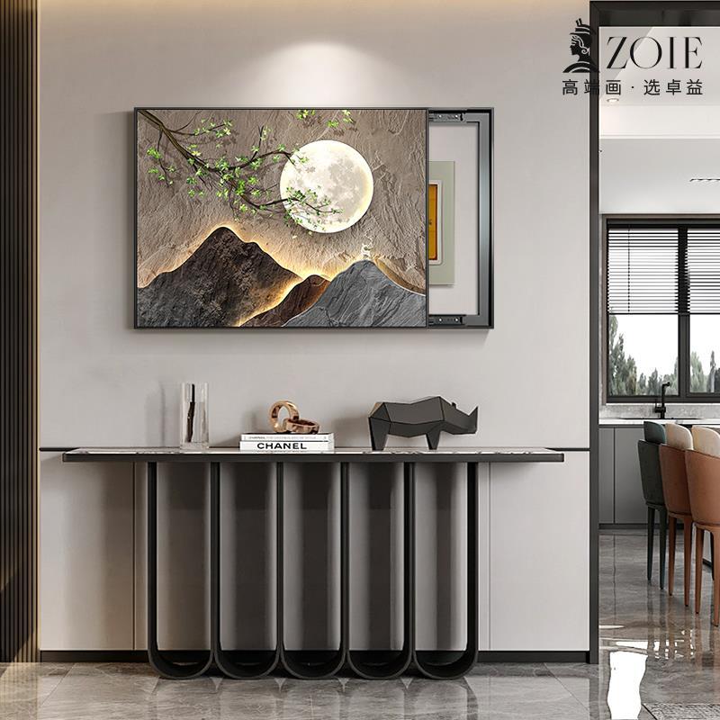 S228电表箱装饰画新中式轻奢餐厅壁画弱电表盒遮丑配电箱遮挡挂画
