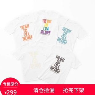 【adlib清仓店】ad-lib香港潮牌DREAMER标语印花纯棉短袖T恤TP838