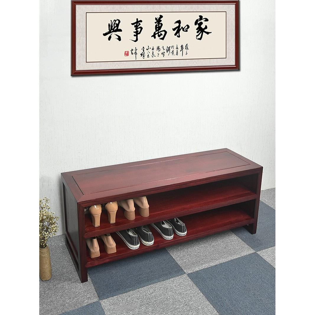 入口门实木换鞋凳家居门小鞋柜一体化可坐防尘储物柜储物凳简易