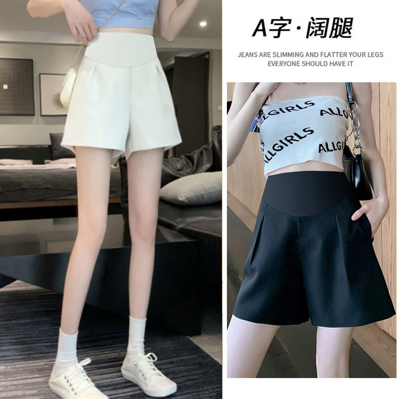 孕妇短裤夏季薄款外穿2023新款托腹女夏天宽松时尚阔腿A字西装裤
