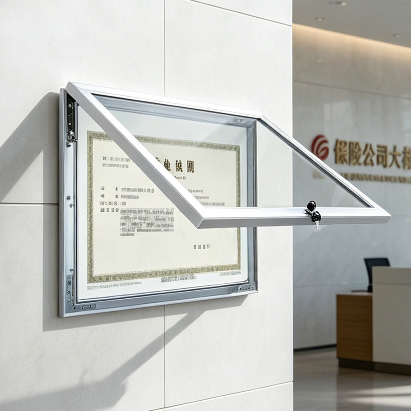 定制带锁证件框奖状框营业执照框许可证证件框粘贴展板海报展示框