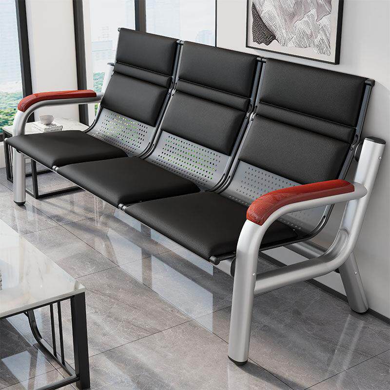 烁熠铁艺沙发茶几组合三人位接待室排椅极简医院长条椅等候沙发椅