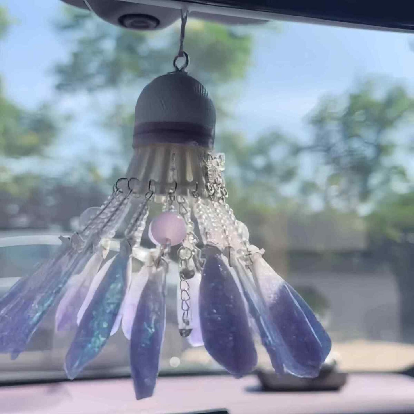 梦幻蝴蝶碎冰羽毛球挂件diy串珠手工材料送球搭子闺蜜对象礼物