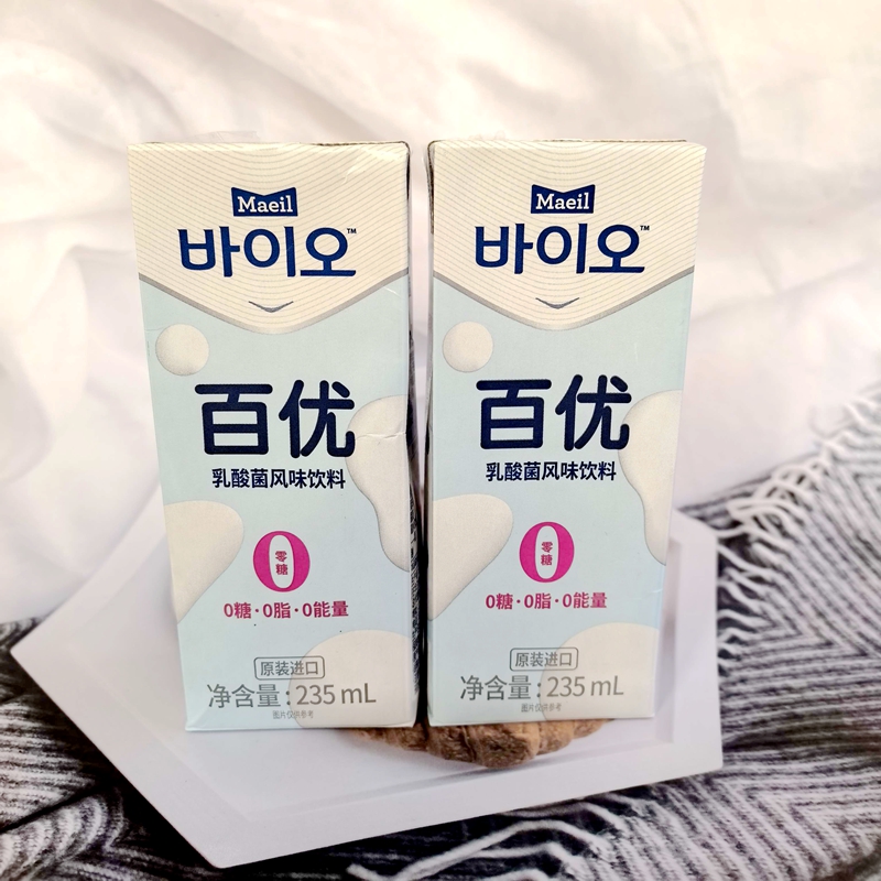 韩国进口Maeil每日0脂0糖0卡百优乳酸菌益生菌酸奶风味饮料235ml