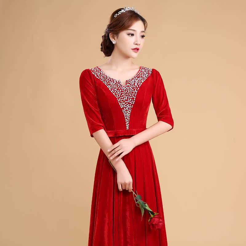 2019合唱团大合唱演出服女长裙丝绒指挥主持人新款宴会晚礼服长款|ruв категории Женская одежда, Cвадебные платья, платье/вечернее платье - от Buy2taobao.com для оказания профессиональной услуги покупки агента Taobao