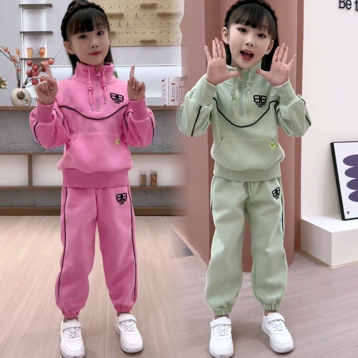 女童装时髦套装春季运动两件套春秋款儿童秋冬洋气衣服中大童春装