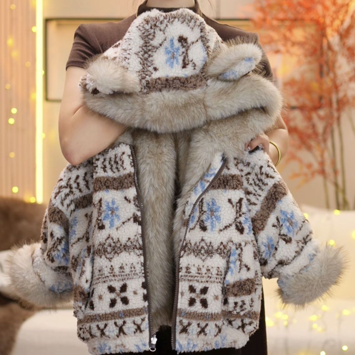 2025冬季新款条纹连帽加绒卫衣慵懒宽松宝宝上衣男女童保暖外套潮