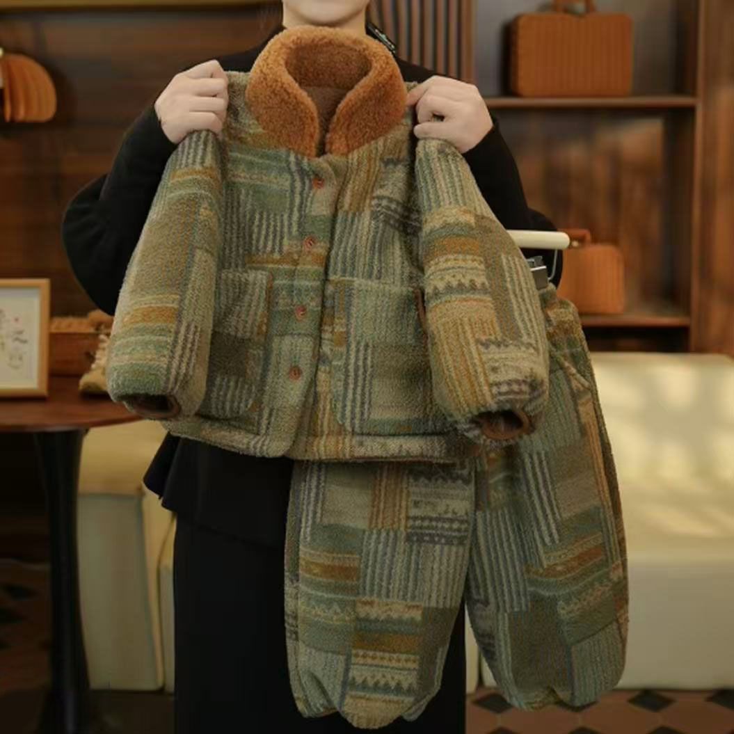 儿童睡衣套装2025冬季新款男童三层夹棉加厚家居服宝宝加绒外套潮