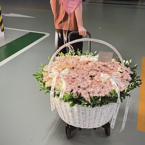 超大号藤编花篮手提花篮巨型鲜花