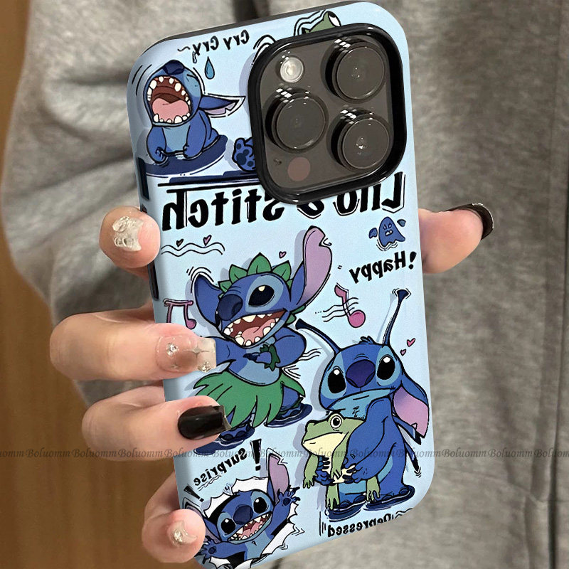 菲林适用于苹果17promax手机壳蓝史迪仔iphone12/13套硅胶14max全包防摔xs卡通日韩15plus网红新款女air潮牌6