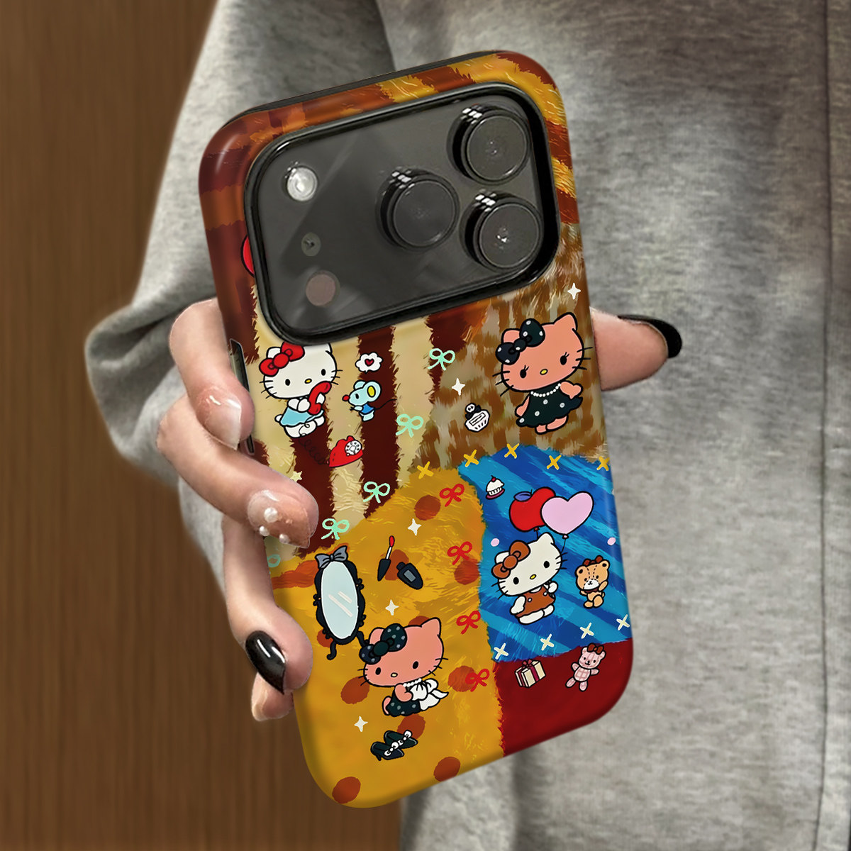 菲林适用于苹果17promax手机壳拼接凯蒂iphone12/13套硅胶14max全包防摔xs小众韩系15plus网红新款女air潮牌6