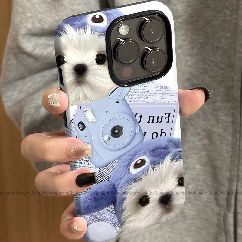 菲林适用于苹果17promax手机壳相机小狗iphone12/13套硅胶14max全包防摔xs可爱日韩15plus网红新款女air潮牌6