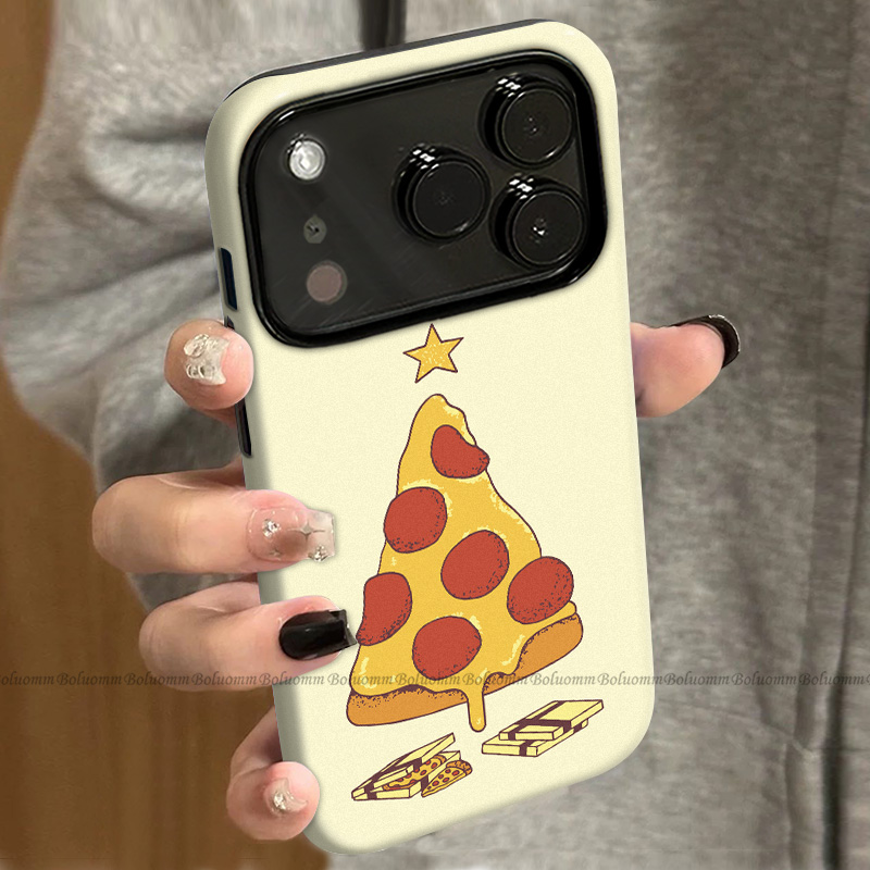 菲林适用于苹果17promax手机壳披萨圣诞树iphone12/13套硅胶14max全包防摔xs卡通风15plus网红新款女air潮牌6