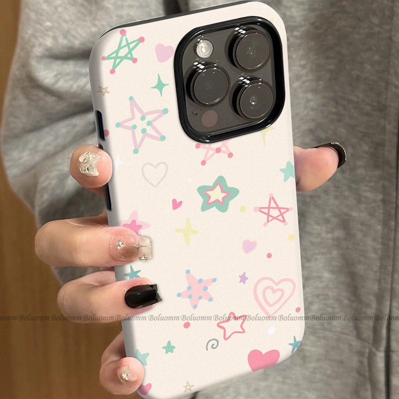 菲林适用于苹果17promax手机壳涂鸦星星iphone12/13套硅胶14max全包防摔xs简约日韩15plus网红新款女air潮牌6