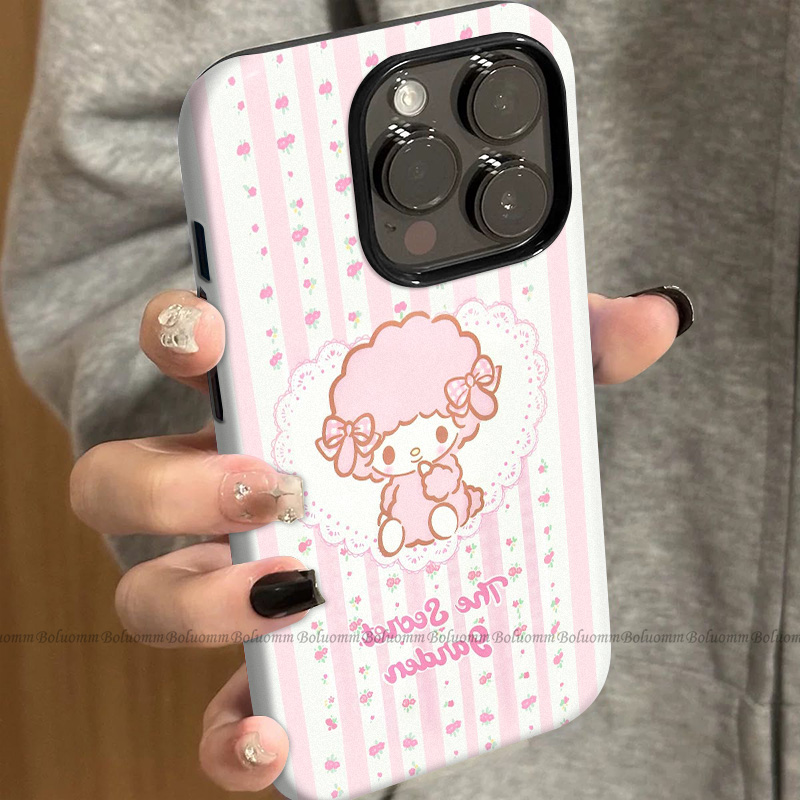 菲林适用于苹果17promax手机壳花边小羊iphone12/13套硅胶14max全包防摔xs卡通日韩15plus网红新款女air潮牌6