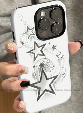 菲林适用于苹果17promax手机壳灰色星星iphone12/13套硅胶14max全包防摔xs小众韩系15plus网红新款女air潮牌6