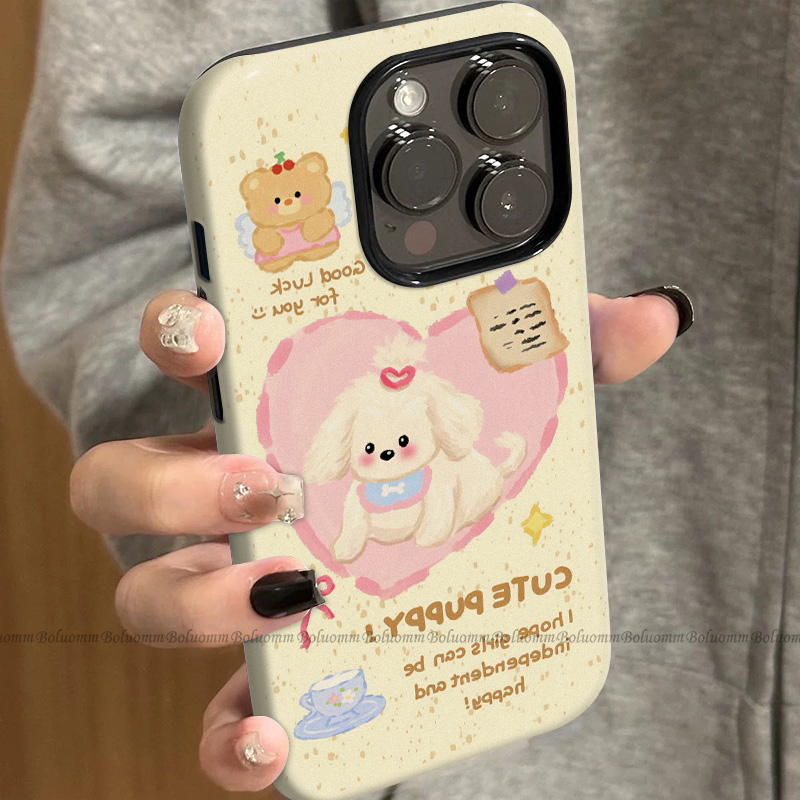 菲林适用于苹果17promax手机壳小狗小熊iphone12/13套硅胶14max全包防摔xs卡通日韩15plus网红新款女air潮牌6