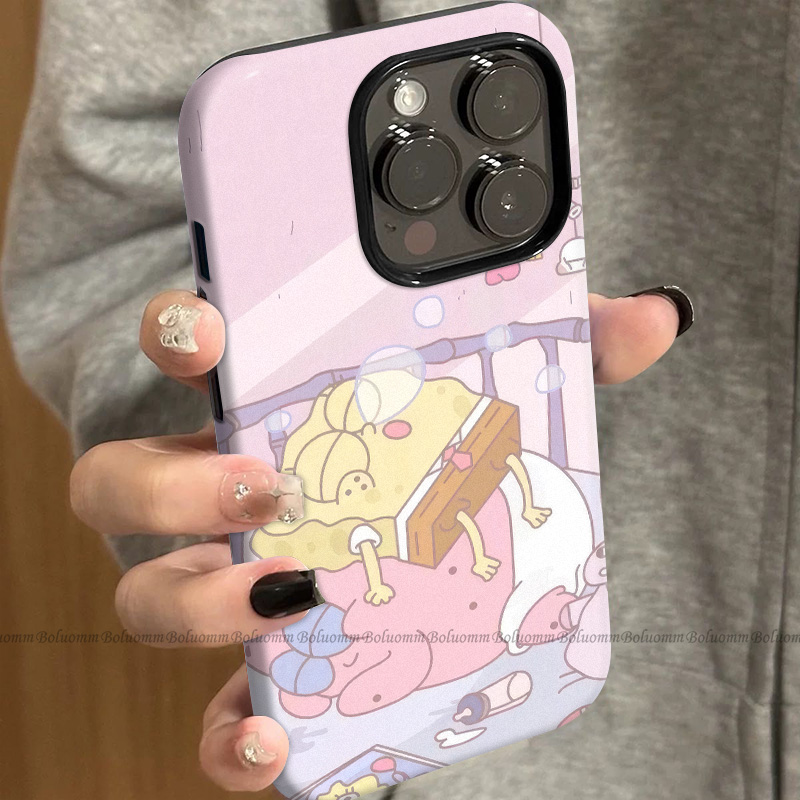 菲林适用于苹果17promax手机壳海绵宝宝iphone12/13套硅胶14max全包防摔xs卡通日韩15plus网红新款女air潮牌6