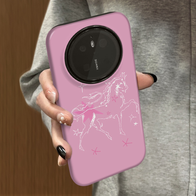 2026马年新年款适用华为mate80手机壳huaweimate80pro新款70高级60本命年mate50套红色30简约mate40星星白马