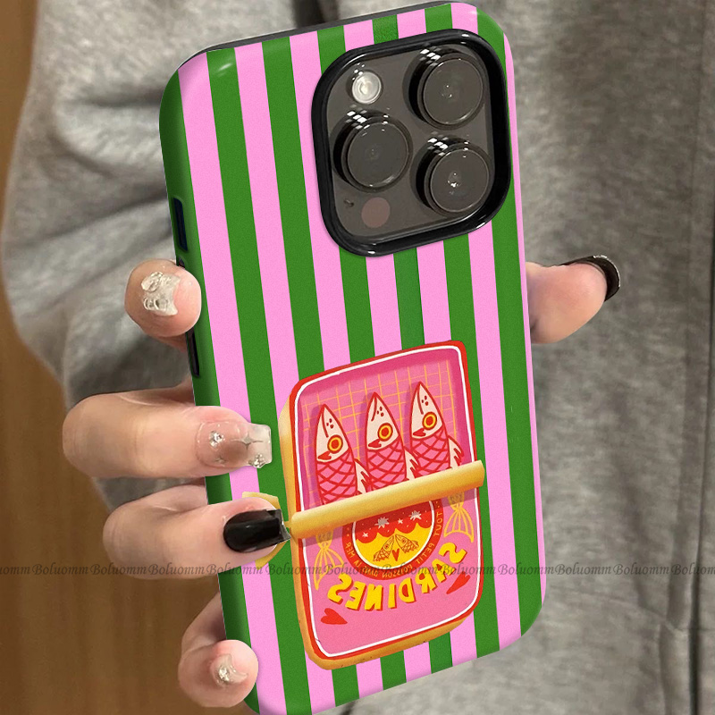 菲林适用于苹果17promax手机壳竖纹鱼头iphone12/13套硅胶14max全包防摔xs卡通欧美15plus网红新款女air潮牌6