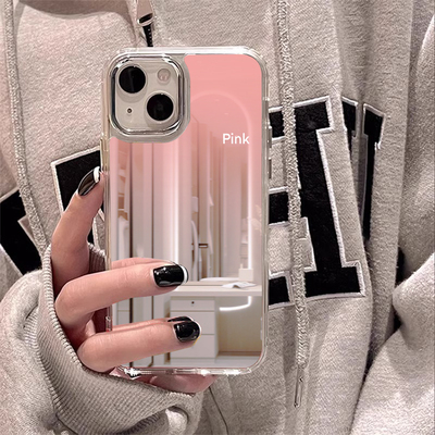 镜面新款全包高级感带镜子手机壳