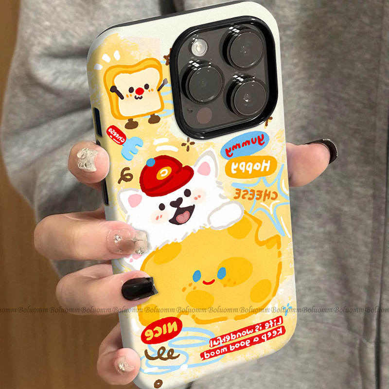 菲林适用于苹果17promax手机壳奶酪面包iphone12/13套硅胶14max全包防摔xs卡通日韩15plus网红新款女air潮牌6