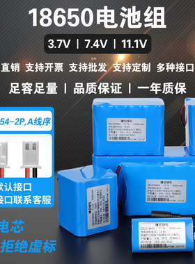 18650锂电池组3.7V7.4V12V大容量户外音响LED灯带充放保护板电池