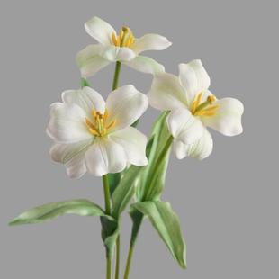 郁金香假花仿真花摆设房间卧室客厅家居装 饰餐桌摆件干花永生花束