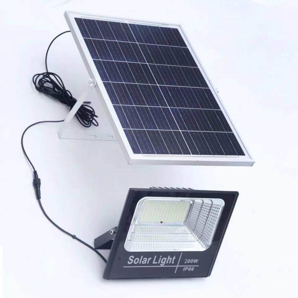 2025新款太阳能投光灯LED 遥控光控庭院路灯 ABS材质超亮防水