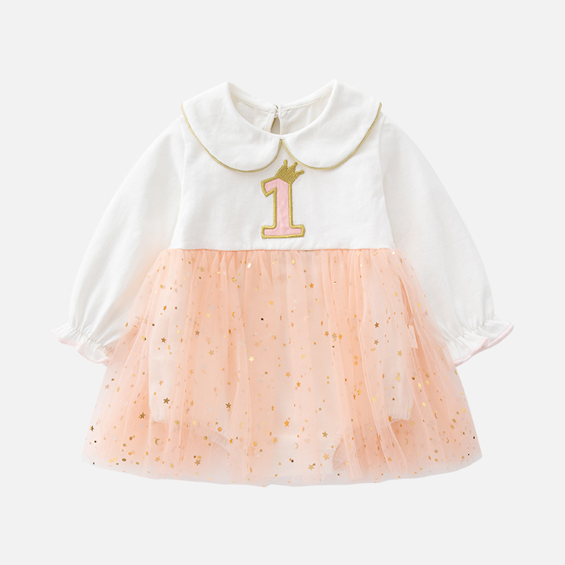 婴儿春夏连衣裙宝宝满月百日宴公