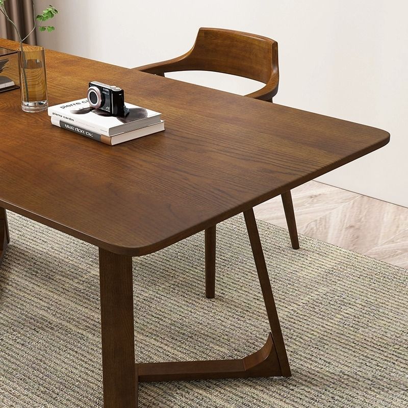 德国品质北欧实木长餐桌家用多人吃饭桌简约洽谈咖啡桌休闲原木书