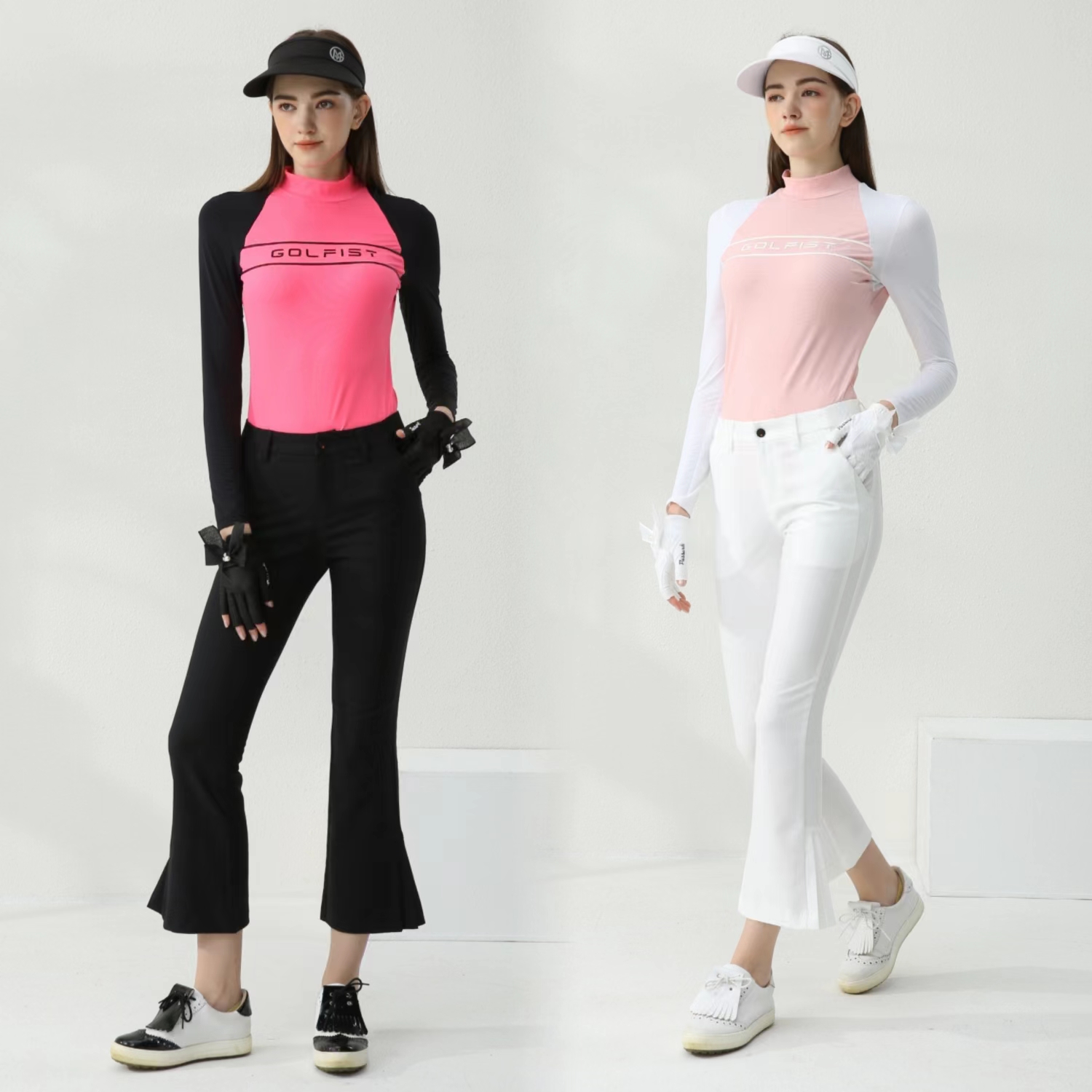 夏季高尔夫女装上衣九分裤套装薄款弹力速干球服GOLF运动衣服裤子