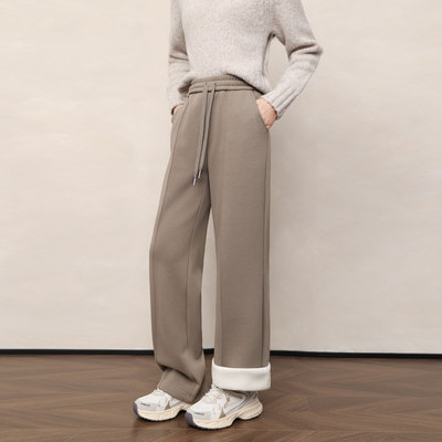 高个子175加长裤子女秋冬季加绒超长版180宽松窄版直筒阔腿休闲裤