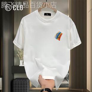 重磅纯棉t恤男宽松圆领短袖 香港CLG潮牌美式 潮流新款 260g爆款 夏季