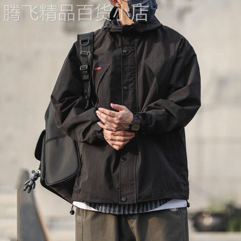 it neith BIAS潮牌工装外套男连帽宽松夹克冲锋衣百搭休闲上衣潮