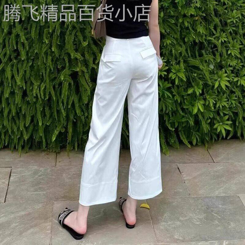 白色裤子女2025新款今年流行爆款夏季休闲 直筒裤小个子九分西装