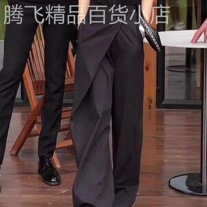 韩国黑色西装裤女2025夏季新款法式高腰宽松洋派轻奢时尚阔腿裤
