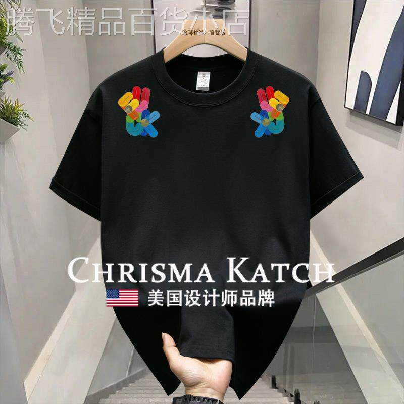 出口美国⭐Chrisma Katch~纯棉潮牌美式简约印花圆领百搭短袖T恤