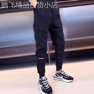 卫裤男款春秋季潮牌修身束脚运动裤男士韩版潮流百搭直筒休闲裤子
