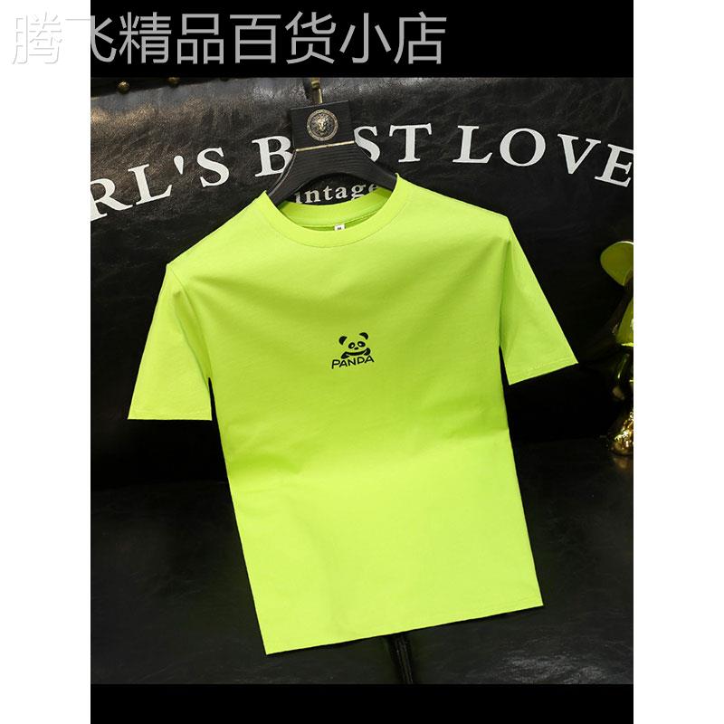 圆领短袖T恤男士夏季韩版潮牌痞帅青年修身设计感高端半袖体恤衫