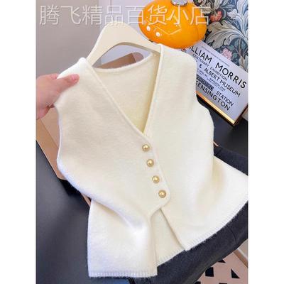 小香风针织开衫背心马甲女秋冬新款叠穿气质显瘦无袖毛衣坎肩上衣