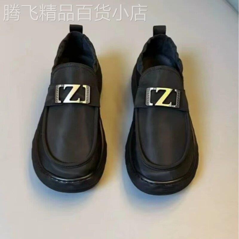 【高品质】男士新款一脚蹬单鞋休闲科技布透气百搭冰丝莱卡布鞋男