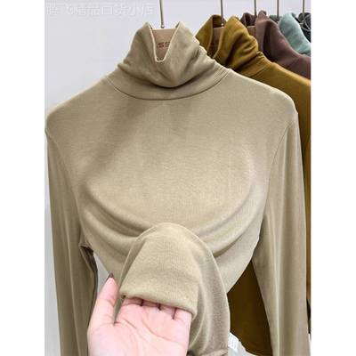 堆堆领高领打底衫女秋冬配大衣内搭百搭加厚磨毛修身显瘦长袖上衣