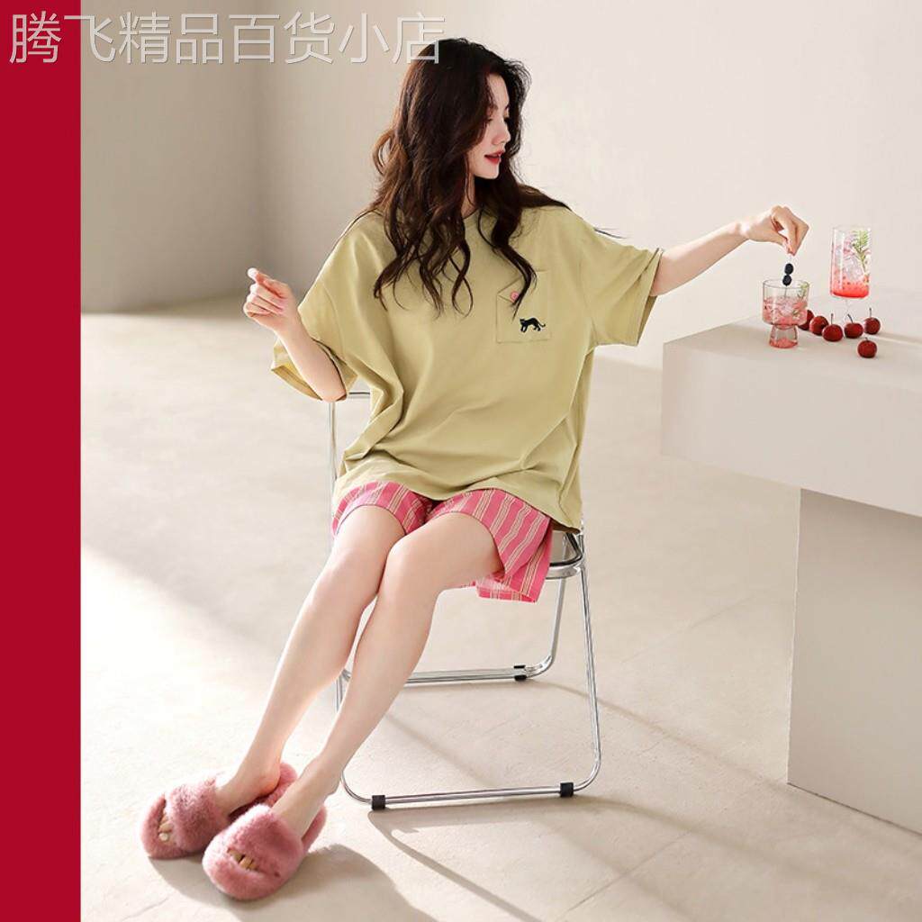 高档品牌睡衣女款夏季夏天莫代尔棉短袖短裤薄款空调服家居服套装